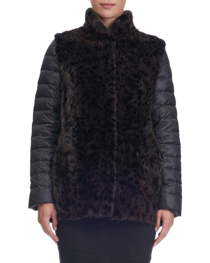 Mink Fur Jacket With Detachable Quilted