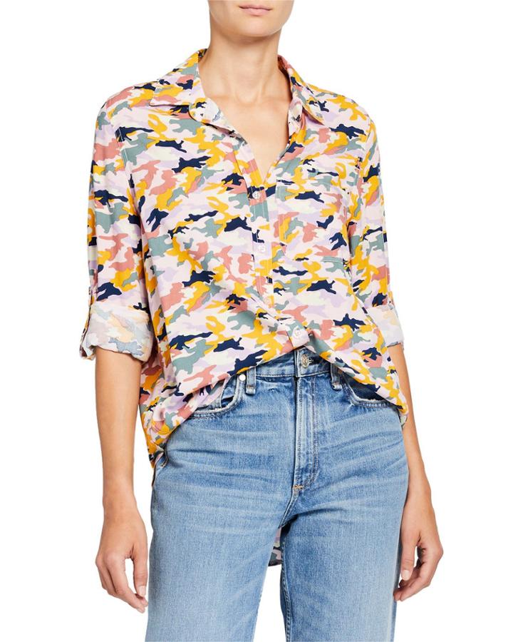 Elisa Camo-print Button-down