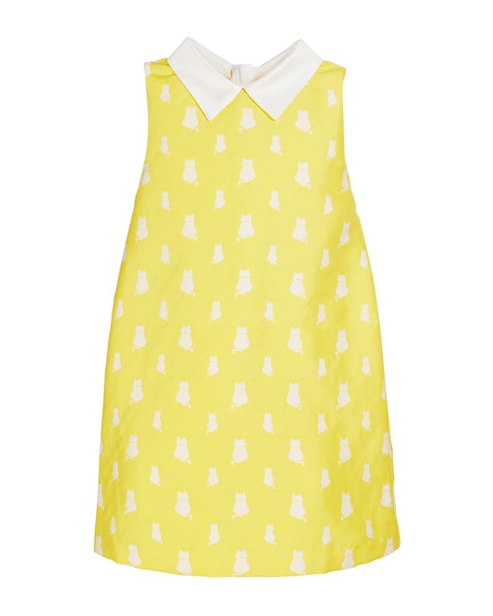 Lola Kitten Print Sleeveless Dress,