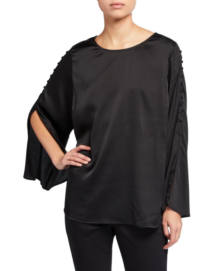 Plus Size Top With Buttoned Trim