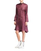 Silk Twill Above-knee Dress With