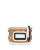 Disco Laser-cut Cork & Leather Shoulder Bag, Taupe