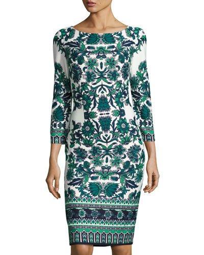 Floral-print Midi Sheath Dress, Ivy