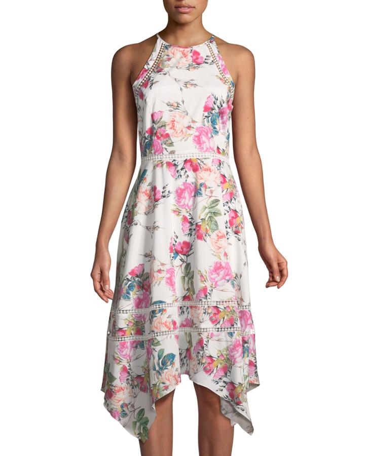 Azalea-print Halter Dress