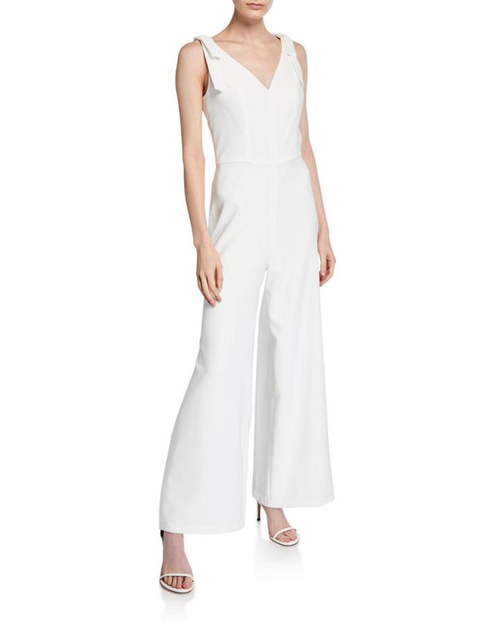 Shoulder-tie Slit-leg Jumpsuit