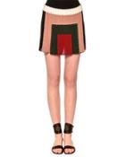 Embellished Patchwork Mini Skirt,