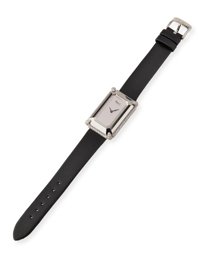 Chopard Golden Diamonds 18k White Gold Rectangle Watch, Women's