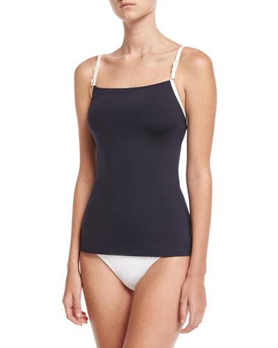 Tankini Swim Top W/ Mini Bow Detail