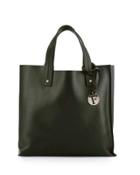 Musa Medium Leather Tote Bag, Onyx