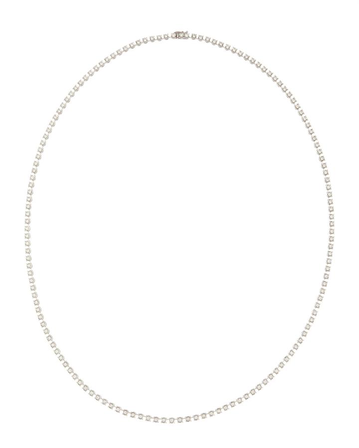 Neiman Marcus 14k White Gold Diamond Tennis Necklace, 7.0 Tcw, Women's