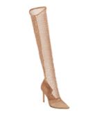 Fishnet Stretch Knee Boots