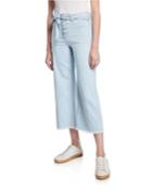 Lita Cropped Wide-leg Frayed Jeans