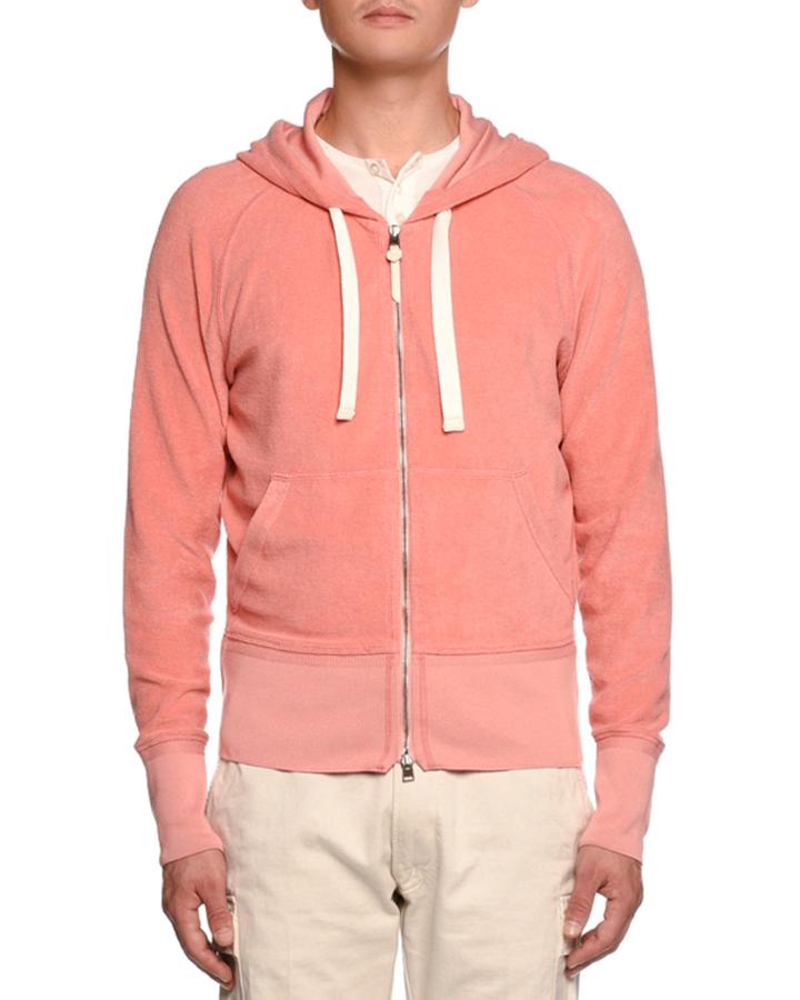 Terry Cloth Zip-front Hoodie