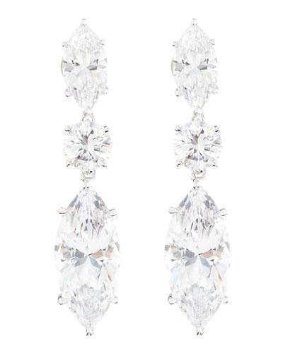 Marquee Round Cubic Zirconia Drop Earrings