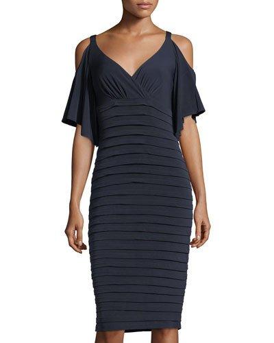 Shutter Cold-shoulder Jersey Dress