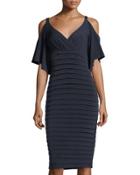 Shutter Cold-shoulder Jersey Dress