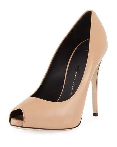Patent Peep-toe High Pump