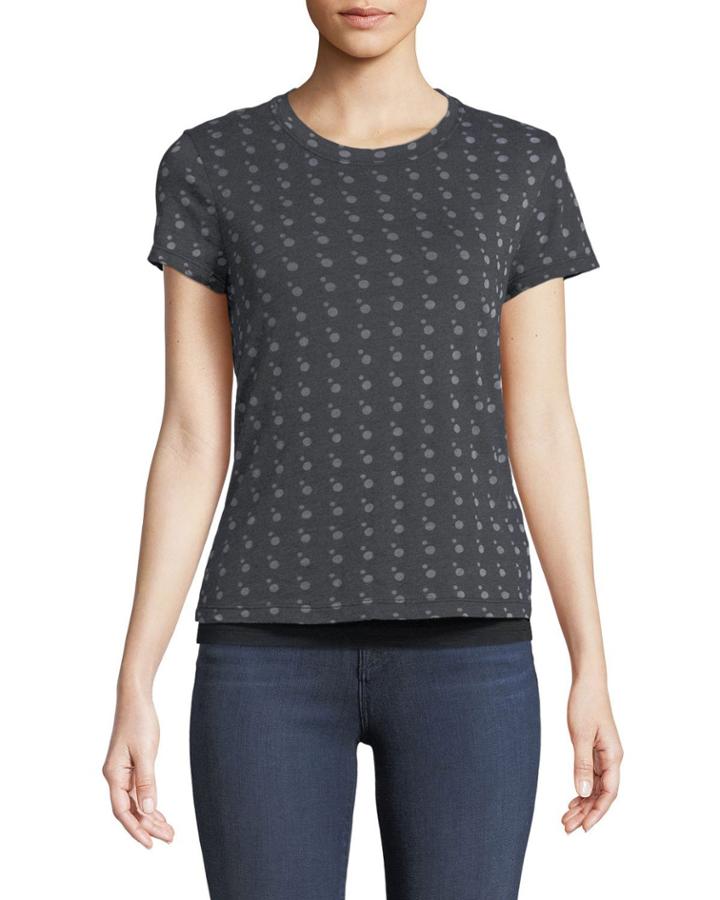 Short-sleeve Burnout Tee W/ Cami