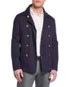 Men's Cotton Double-breasted Caban Jacket