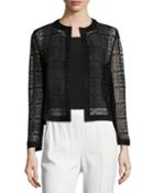 Heidi Lace Open-front Jacket, Black