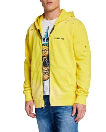 Men's Taxi-pattern Ny Graphic Zip-front Hoodie