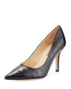 Apessi Eel-skin Slip-on Pump, Black