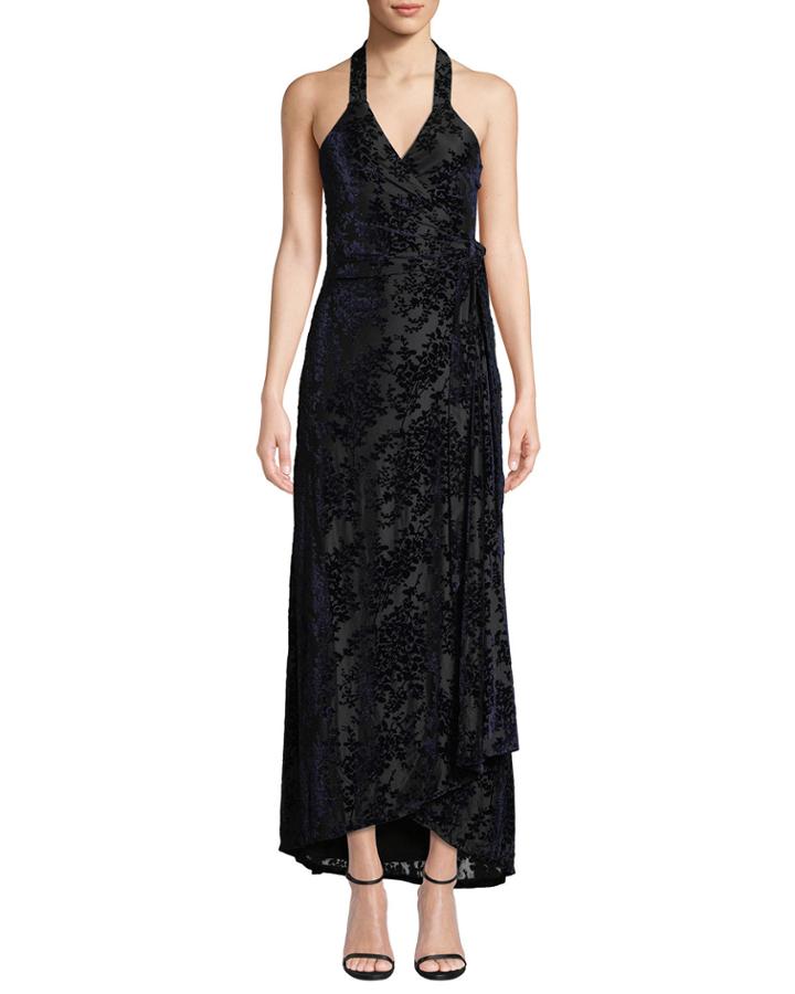 Erica Halter Velvet Wrap Gown