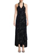 Erica Halter Velvet Wrap Gown