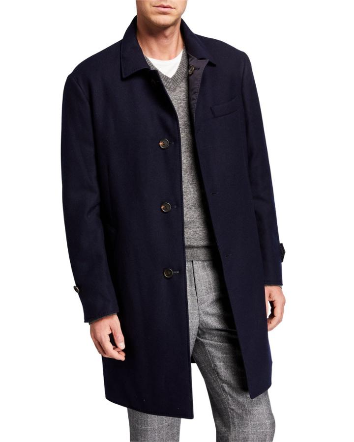 Men's Reversible Wool/cashmere Coat