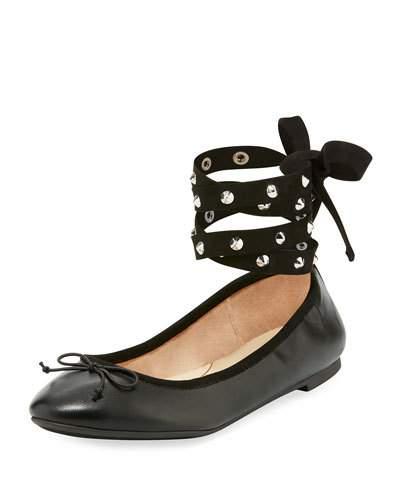 Celyn Studded Ballerina Flat, Black
