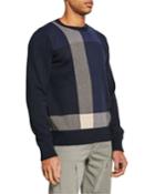 Men's Marshall Cotton/cashmere Plaid Crewneck