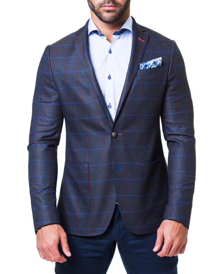 Men's Blazer In Algebra Paint, Gray