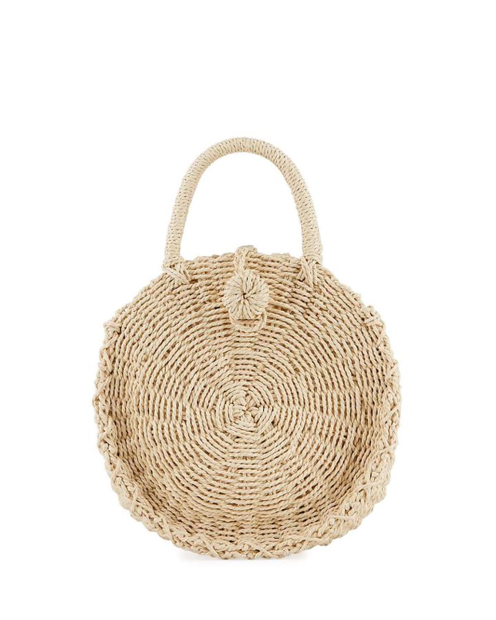 Mini Cooper Round Straw Crossbody Bag