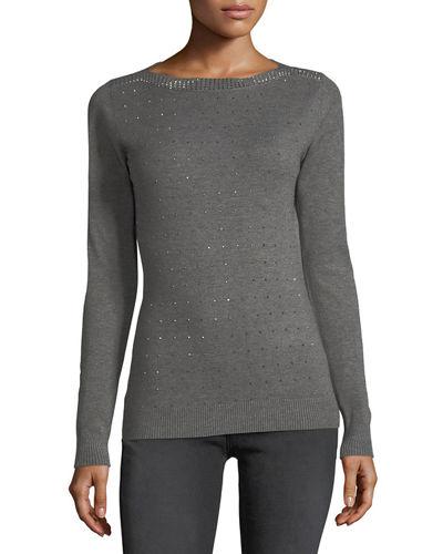 Lush Studded Bateau-neck