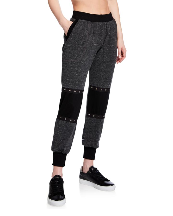 Grommet Contrast Joggers