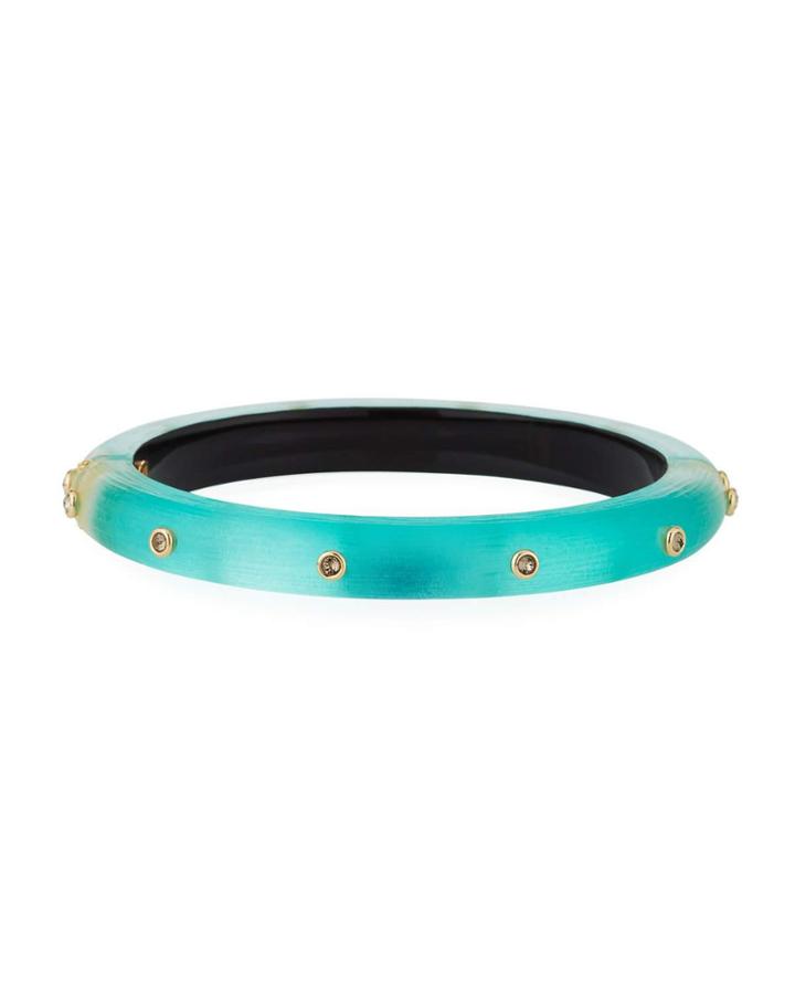 Neo Bohemian Crystal Rivet Slim Bangle, Teal