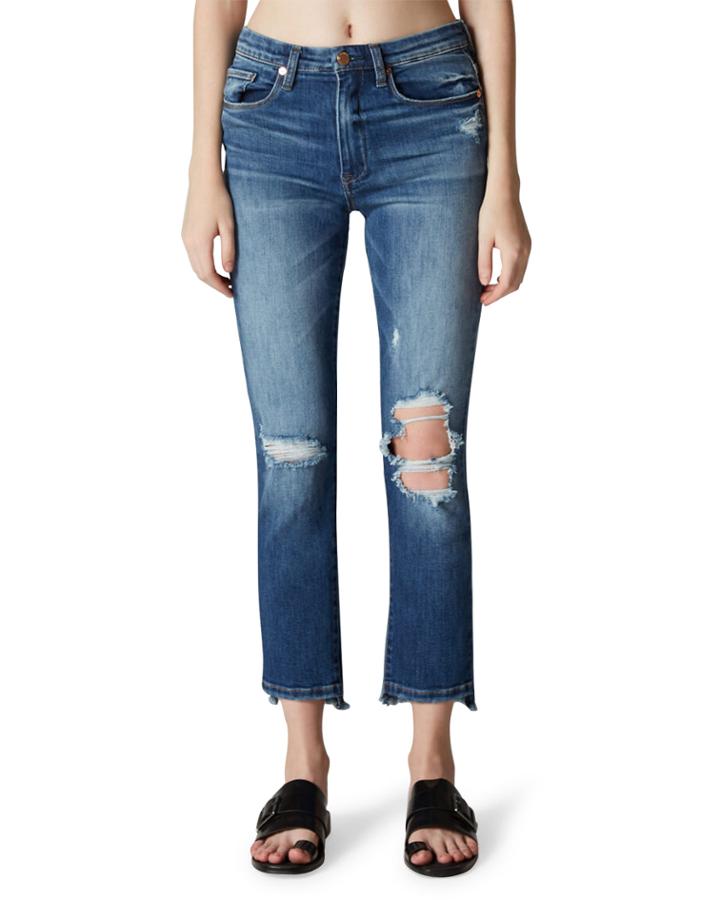 High-rise Ripped-knee Faded