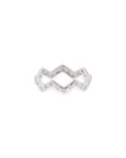 14k White Gold Diamond Zigzag Eternity Ring,