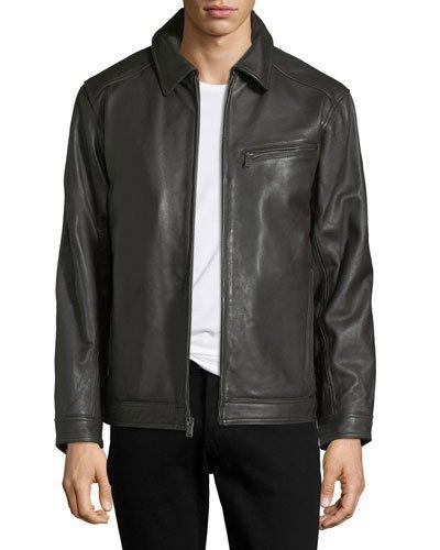 Lamb-leather Bomber Jacket