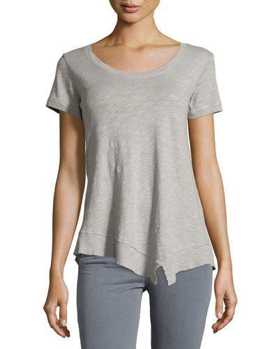 Short-sleeve Shrunken Asymmetric Tee, Elephant