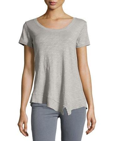 Short-sleeve Shrunken Asymmetric Tee, Elephant