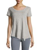 Short-sleeve Shrunken Asymmetric Tee, Elephant