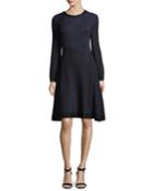 Knit Long-sleeve Round-neck Dress