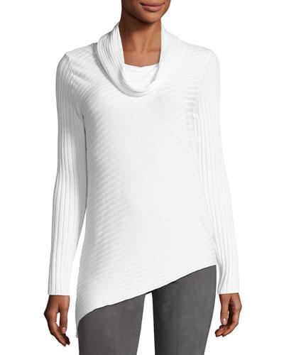 Ash Asymmetric-hem Sweater, Ivory White