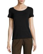 Scoop-neck Short-sleeve Tee, Black