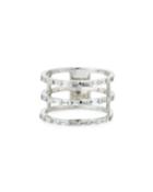 14k White Gold Diamond Baguette 3-spiral Ring,
