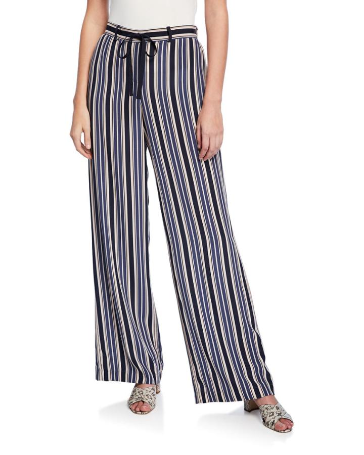 Columbus Painted Desert Stripe Wide-leg Drawstring Pants