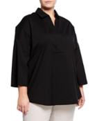 Baldwin Collared Long-sleeve Blouse,