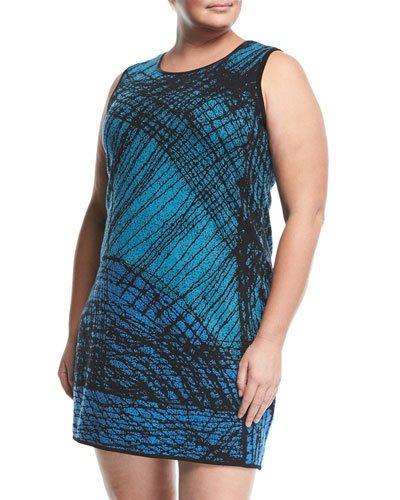 Scribble-art Knit Dress,