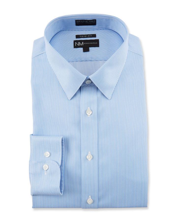 Men's Trim Fit Non-iron Striped Dress